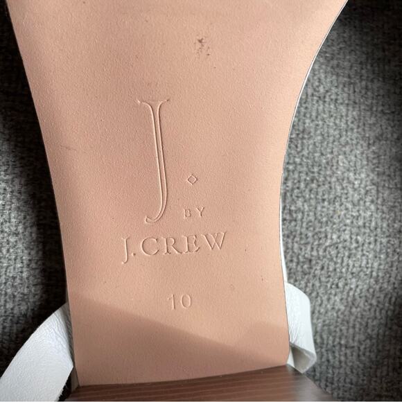 J. CREW Block Heel Sandals Cut-Outs White Slingback block sandals Women's 10 - Picture 12 of 12